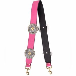 NWT KATE CATE 100% Calf Leather Regina Shoulder Bag Strap Western Cowboy Pink